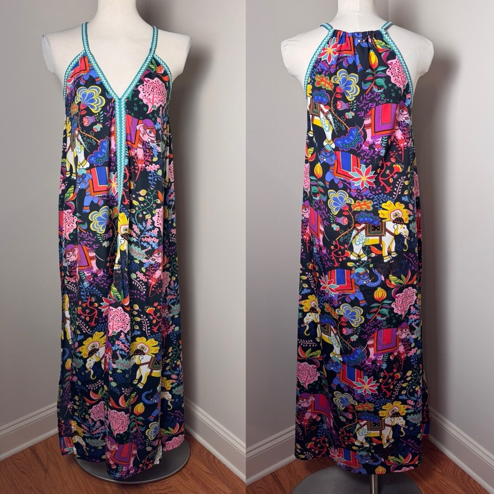 AMERICA & BEYOND Majestic Nights Colorful Print Maxi Dress MULTICOLOR/ MEDIUM